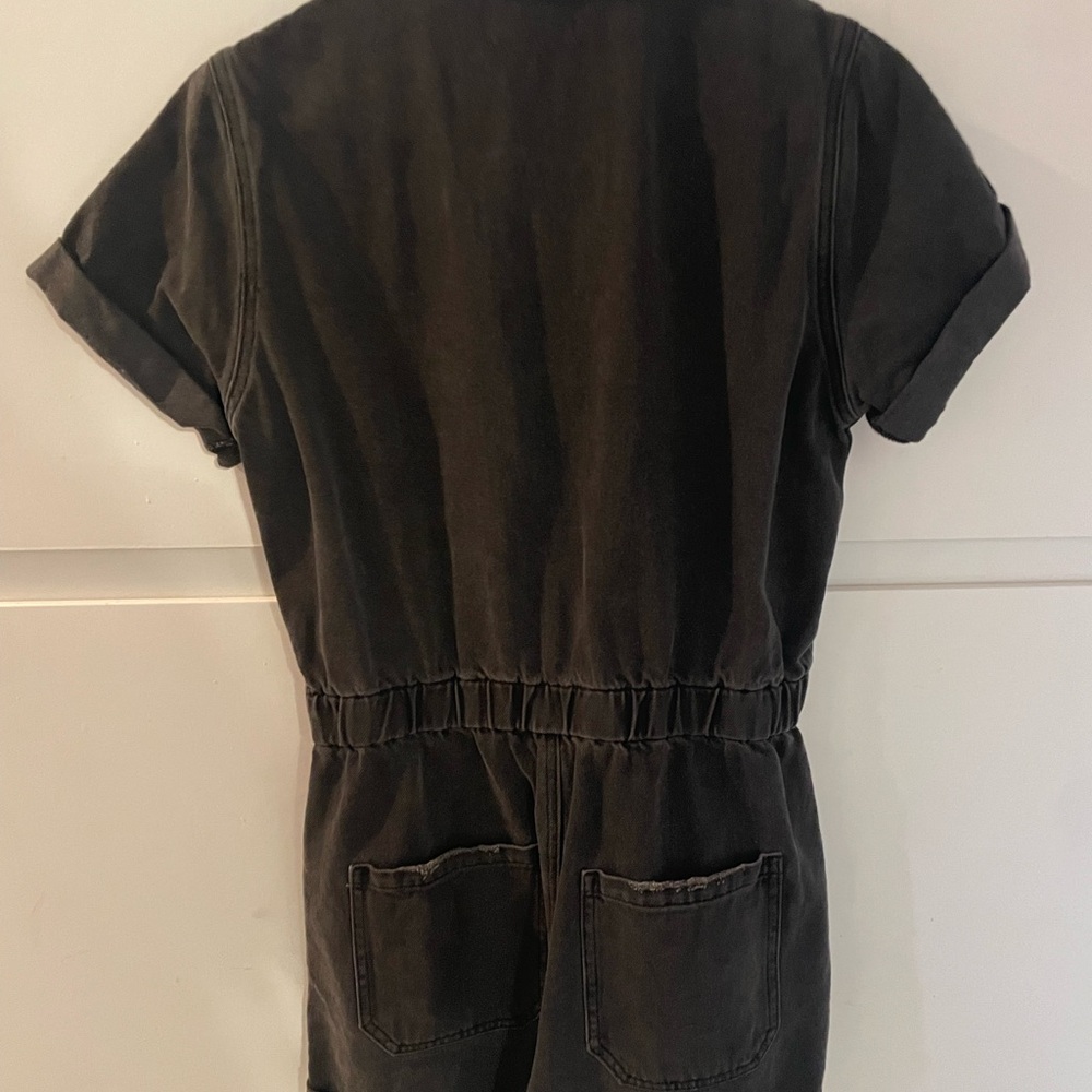 Show Me Your MuMu black denim Button-Up Romper - Picture 5 of 5